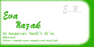 eva mazak business card